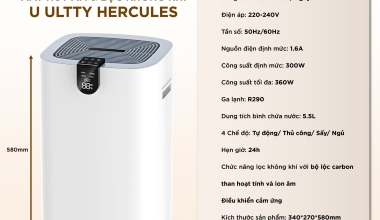 MÁY HÚT ẨM VÀ LỌC KHÔNG KHÍ U ULTTY HERCULES
