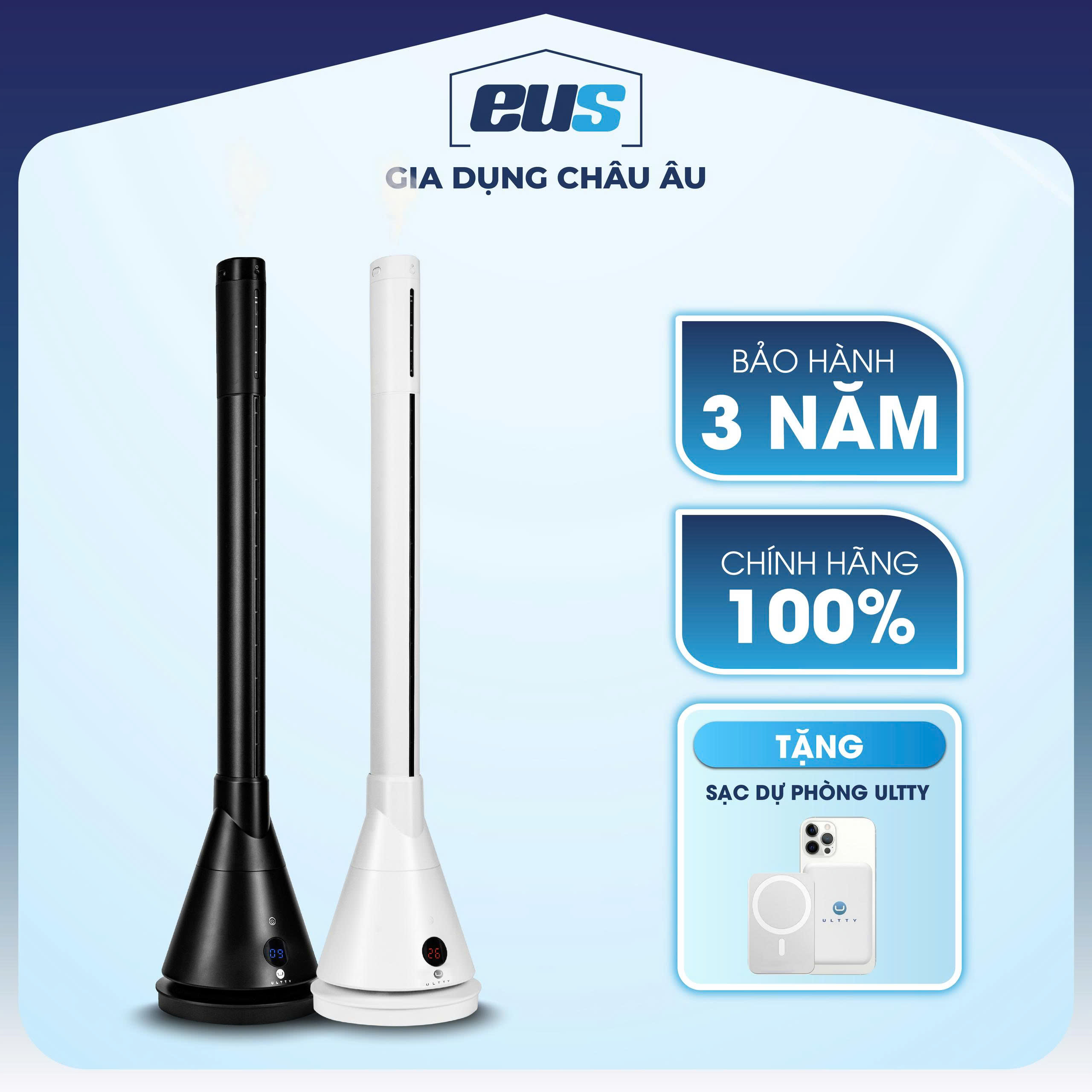 Quạt Tháp 2 Chiều Làm Mát, Sưởi Ấm và Bù Ẩm U ULTTY CR018HM