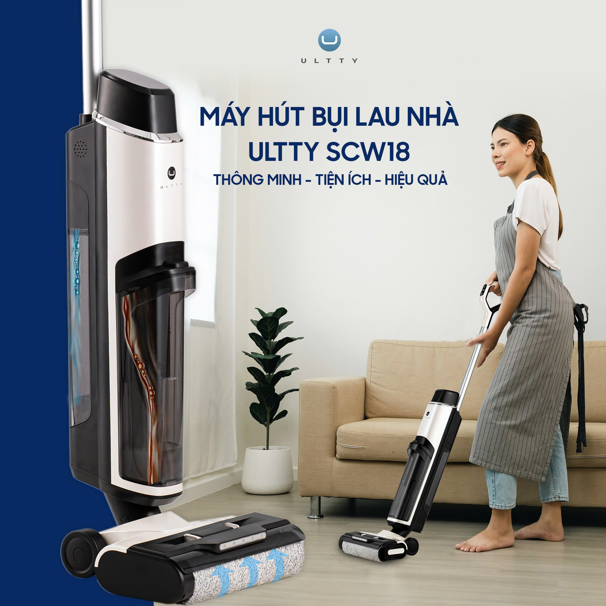 Giải Pháp “Vừa Hút Vừa Lau” Đột Phá Đến Từ ULTTY SCW18 - Cuộc Cách Mạng Giúp Mẹ Bỉm Sữa Dọn Dẹp Chỉ Trong Vài Giây!